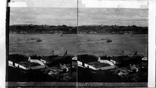 The best fortified town in the western world, Quebec - from levees across the St. Lawrence. Canada