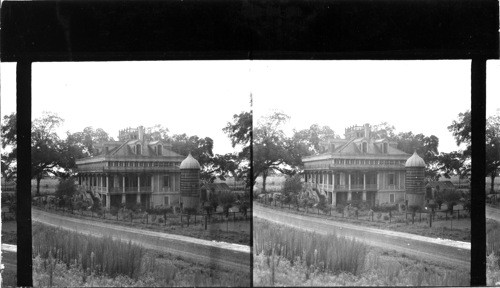 Old Ory Plantation 50 miles west of New Orleans. Negro cabin in rear, cornfield in background. House is over 100 years old, Ory descendants still living in it