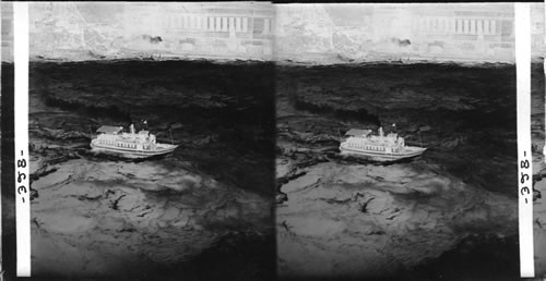 Steamer "Maid of the Mists" Entering the Seething Water Below the Horseshoe Falls. Niagara Falls. N.Y