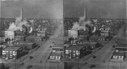 Oklahoma. View from Whitney Building, Looking North, Tulsa. Oklahoma. Ice Plant in Foreground