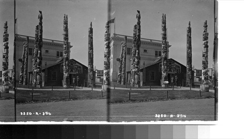 Totem Poles - The Emblems of the religious worship of the Alaskan natives. Worlds Fair, St. Louis, Mo