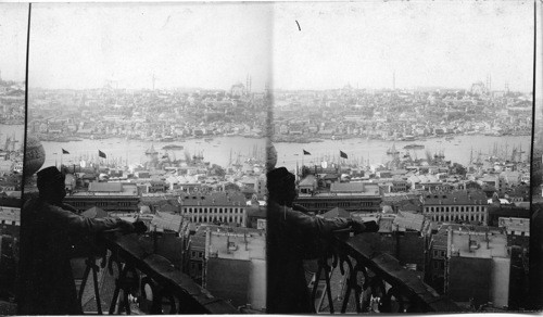 From Galata Tower S. W. over Golden Horn to War Dep’t. Stamboul. Turkey