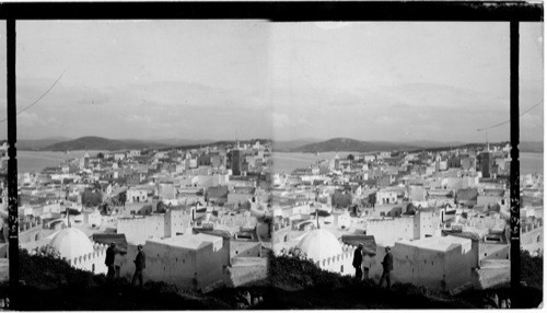 The picturesque old Moorish city of Tangier and the bay, from the Sultan’s Palace, Morocco