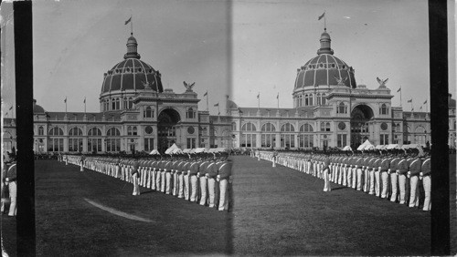 Parade of West Point Cadets at U.S. Government Bldg. Columbian Exposition