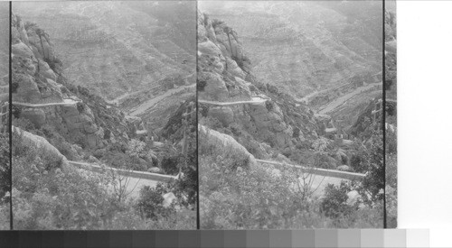 Looking down (e) from the Monastery of Montserrat. Spain