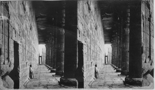 The lofty Hall of the Great Temple of Horus at Edfu, Egypt