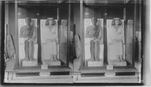 Life - like colored limestone statues of Prince Rahotef and his wife - Nofret Egypt
