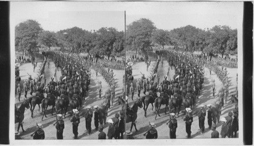 Indian Troops at the great Durbar - N.W. from Mori Gate, India