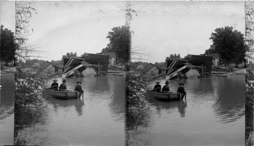 Schunkweider home in which seven lives were lost. The Flood, Topeka, Kansas