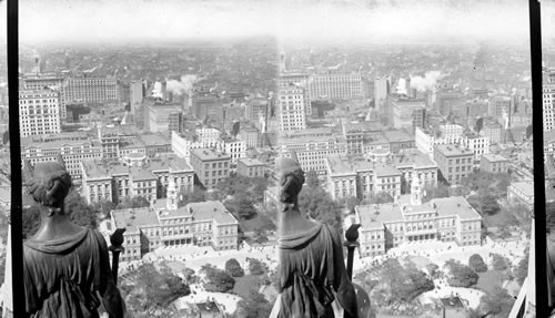 Down Section Showing the City Hall. N.Y. City. N.Y