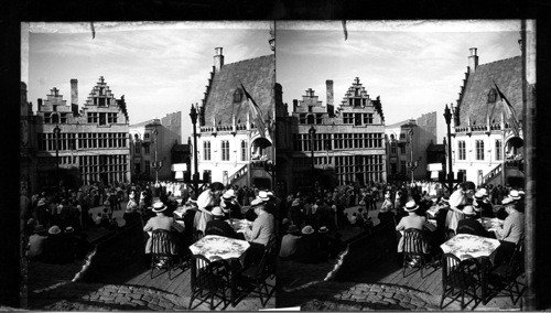 Outdoor Dining on the Marketplaats [marketplace], Belgian Village, A Century of Progress, Chicago, 1933