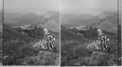 Village of Hattin from Horns of Hattin. Palestine