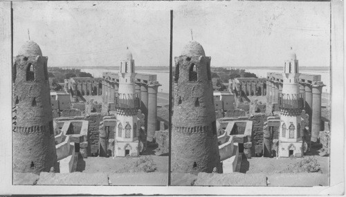 Magnificent desolation - the deserted Temple of Luxor, S.W. from top of the first Pylon; Egypt