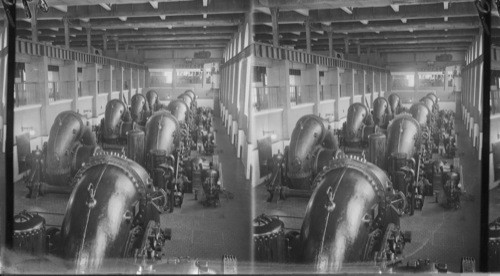 View of Turbine Room, Schawinigan Falls Power Co. Quebec. Canada