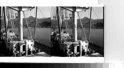 British West Indies - Island of St. Vincent - The city of Kingstown and the harbor from the deck of a departing ship