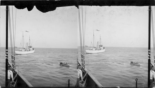 The Pilot coming aboard at Sandy Hook from boat "New Yorker" New York Harbor. N.Y