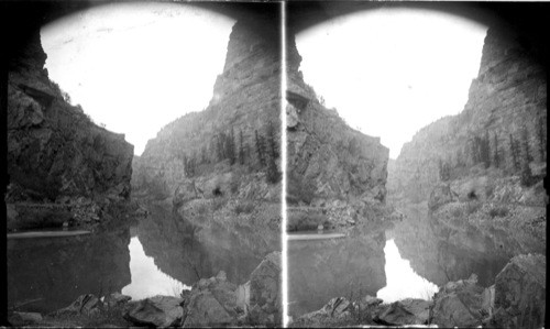 Reflections of Grandeur in a Mountain Stream. Canyon of the Grand, Colo