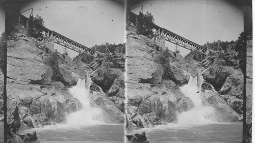 Where the Big Spuzzy joined the Fraser, Canadian Pacific R.R., Canada. Fraser River Canyon