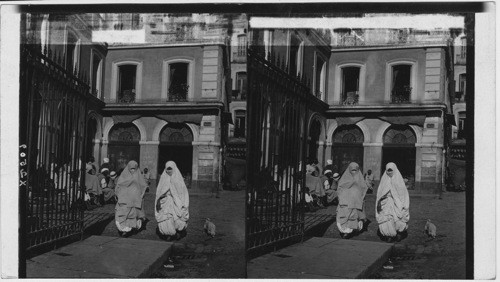 Arab women in their street costumes, Algiers, Algeria