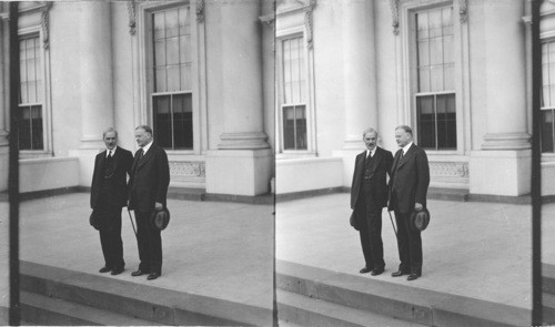 Ramsay MacDonald and Pres. Hoover at the Entrance of White House, Wash., D.C