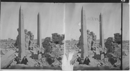 Obelisks of Thutmosis 1st and Queen Makere, Ruins of Temple of Ammon, Karnak, Egypt