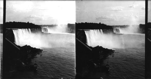 General View of the Falls from the Upper Steel Arch Bridge - Steamer "Maid of the Mist" at the Landing, N.Y