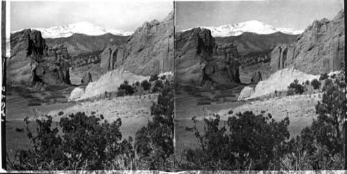 Gateway of Garden of the Gods and Pike's Peak. Colorado. [This was thought to be an X later corrected to WX 12398. This card is obsolete 10/29/86 RM. See active stock card.]