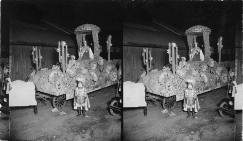 King Proteus Float starting for the Proteus Parade--Mardi Gras Week - Night of Monday Feb.15, 1926