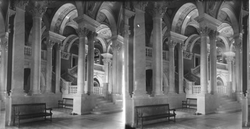 A Stairway in the Library of Congress. Washington D.C