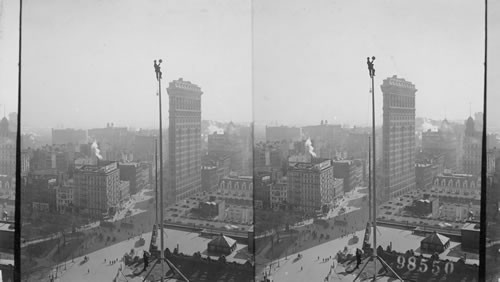 Fixing ball on top of flagpole. N.Y. City. N.Y