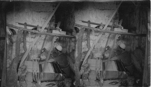 Native weaver at work, Ramallah, Palestine