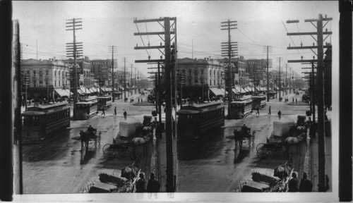 Looking along southeast along Main Street, Salt Lake City. Utah