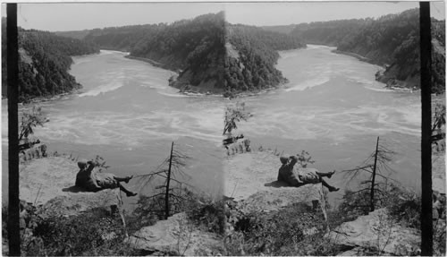 Overlooking the whirlpool and down Niagara's Gorge from Canadian Shore, Niagara Falls, N.Y