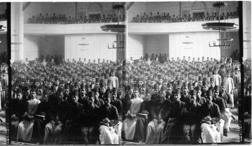 Assembly for prayer at the mission, Assiout Egypt