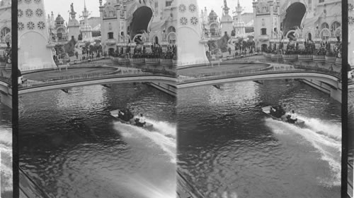 Striking the Water After Shooting the Chutes. Luna Park, Coney Island, N.Y