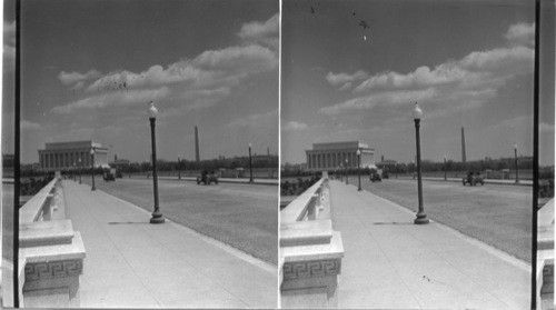 Lincoln Memorial from the Memorial Bridge. Wash. D.C