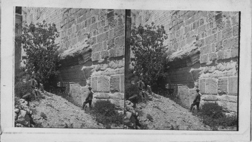 Ruins of Robinsons arch in the ancient walls of Jerusalem, Palestine