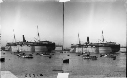 Great Floating Dry Dock In Use In Harbor, Valparaiso, Chile