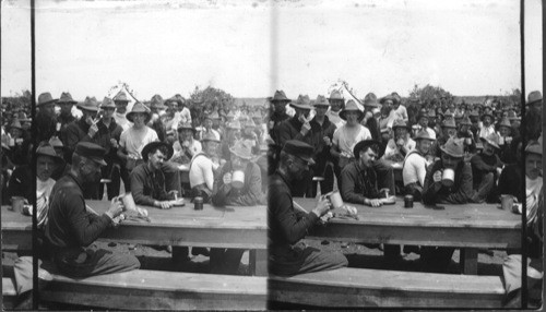 Company E. 2nd U.S. Artillery at Dinner near Canabas Fortress, Cuba