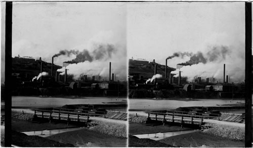 A copper smelter at Butte