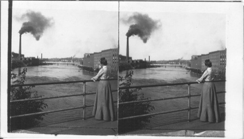 Cotton Mills on Merrimac River, Manchester. N. H