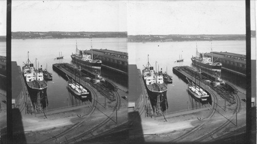 A Modern Pier for Passenger & Freight, Built of Concrete & Steel with Railroad Facilities, Halifax, N.S