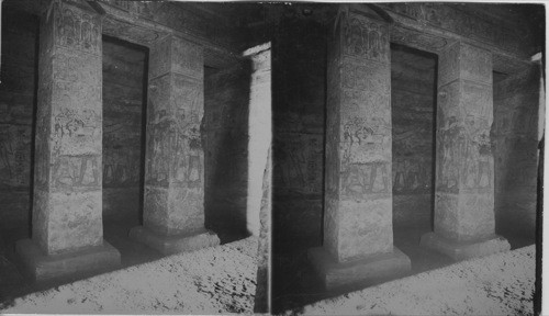 Rock-cut Pillars in Hathor Temple, Abu Simbel, Egypt