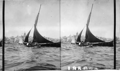 A yacht on the water. Constantinople Tour. Turkey