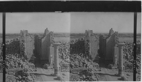 Ruins of Temple of Ammon from the First Pylon, Karnak Egypt