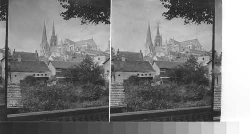 Chartres from the east. Chartres, France