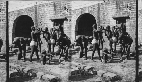 Native wrestlers, Bombay, India