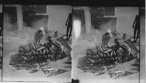 Building a Funeral Pyre, Benares. India — Calisphere