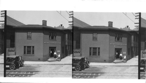 N.W. to Mount Clare Station of the B. & O. R.R. now used as auxiliary offices of the Freight Agent, Baltimore, MD