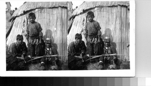 Group of Indian boys with their bows